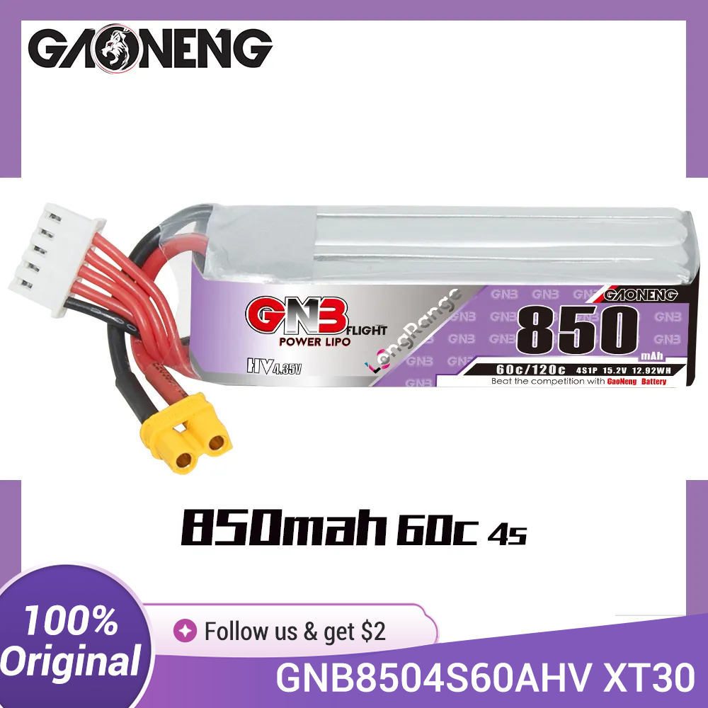 GAONENG GNB LiPo Battery 850mA - Drone Battery Connector ulasan dan harga