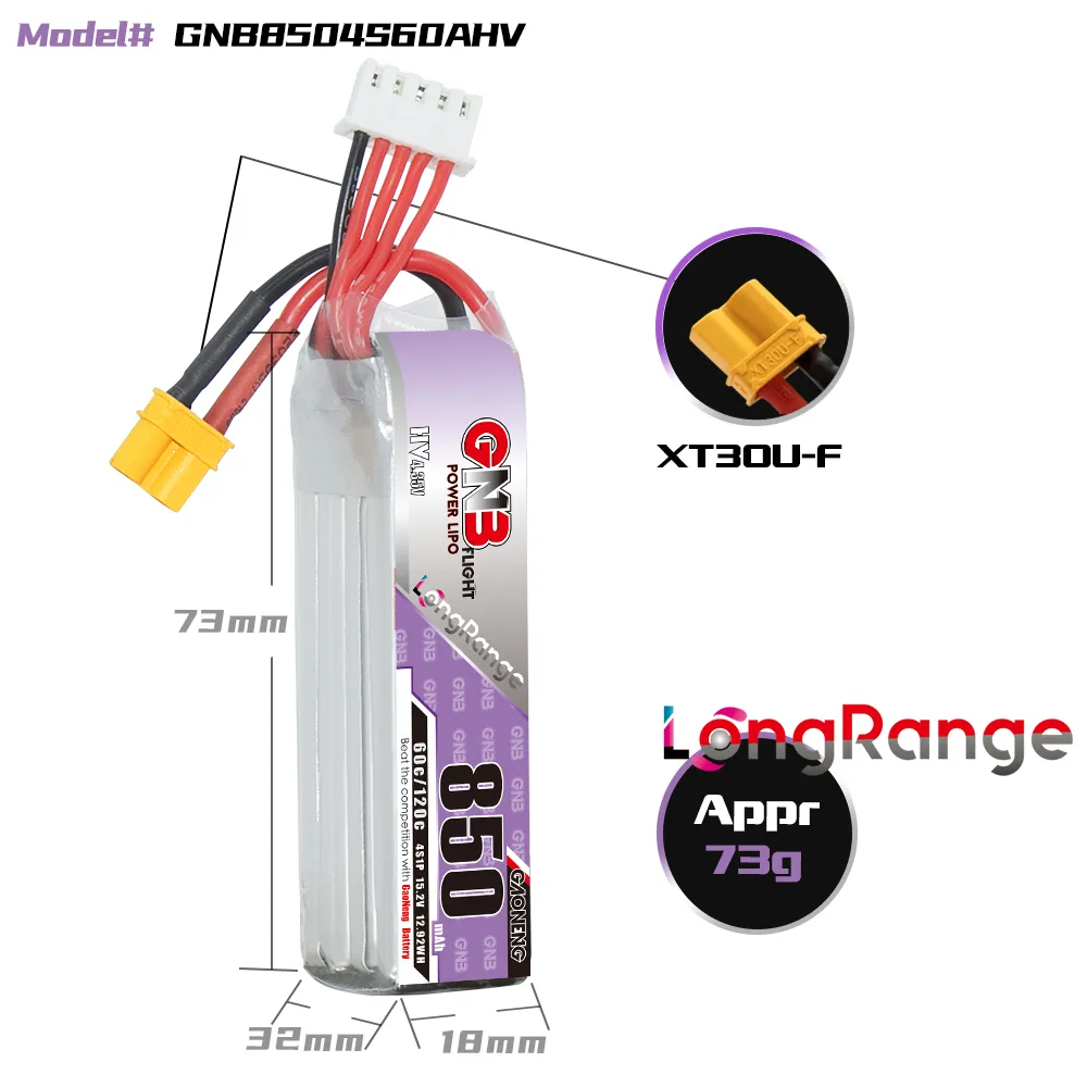 GAONENG GNB LiPo Battery 850mA - Drone Battery Connector ulasan dan harga